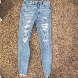 Ripped, light wash jeans